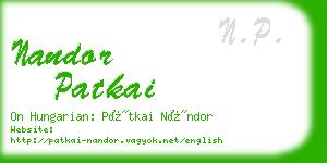 nandor patkai business card